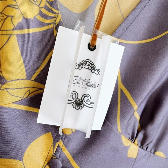 ⚡️SOLD⚡️ nwt evi grintela silk floral politness maxi dress - size large - Picture 11 of 14